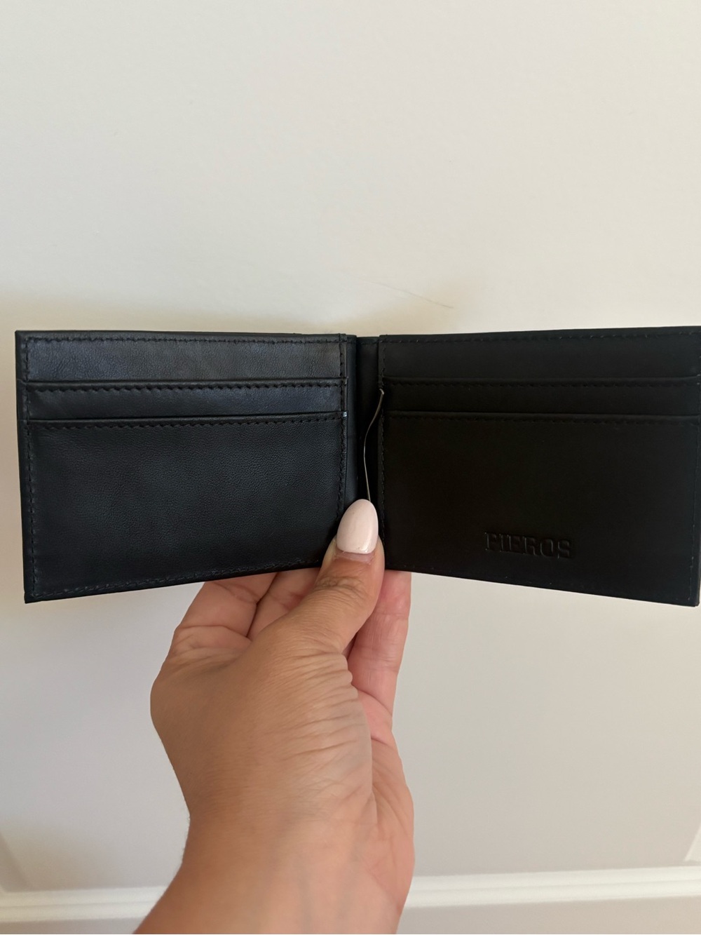Men's Black Leather Card & Key Wallet by Pieros